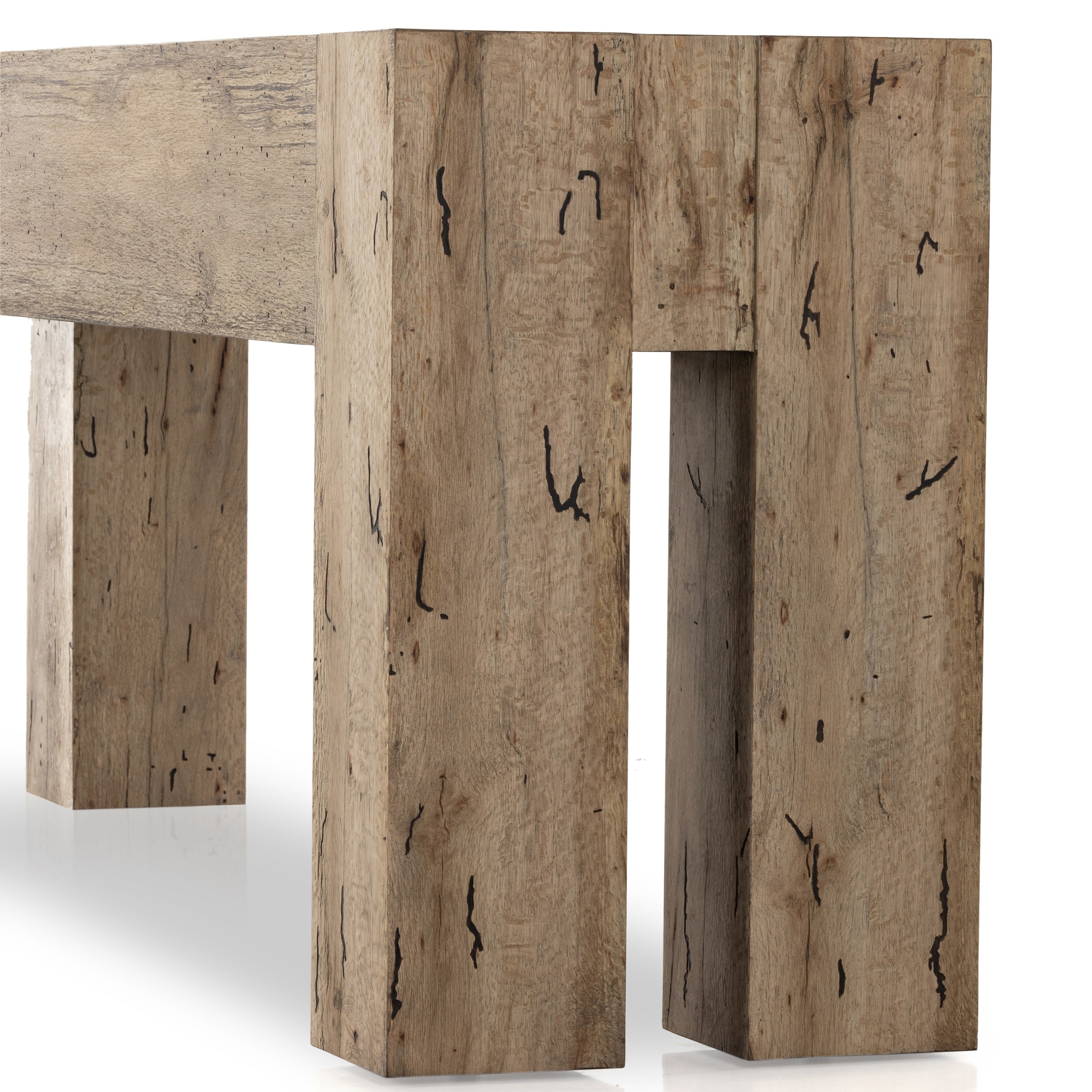 Featuring Abaso Rustic Wormwood Oak Console Table by Four Hands at Amethyst Home. Made from thick-cut oak veneer with a faux rustic finish made to emulate wormwood, this Abaso Rustic Wormwood Oak Console Table features chunky squared legs and dovetail joinery detailing.
Overall Dimensions: 86"W x 20.25"L x 33"HMaterials: Thick Oak VeneerWeight: 132.39 lbsVolume: 53.68 cu ftClearance from Floor. Amethyst Home provides interior design services, furniture, rugs, and lighting in the Dallas metro area.