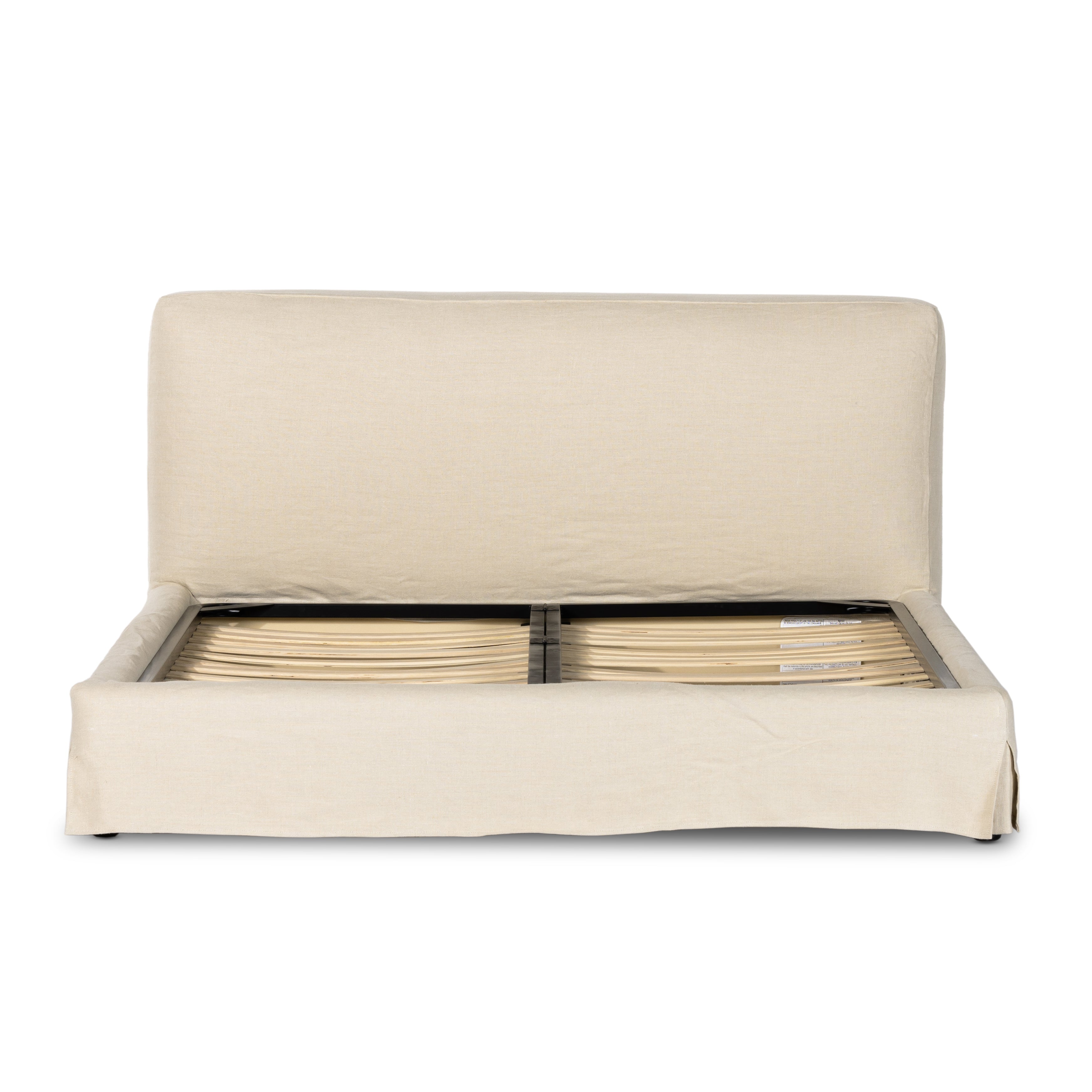 Featuring Aidan Natural Slipcover Bed by Four Hands at Amethyst Home. Dreamy European style slipcovered bed in a thick Belgian linen.  Low profile and timeless appeal.
Durable and soft to the touch, Libeco-sourced linens and linen blends are artisan-made without toxic chemicals. Slipcovered styles are fully removable and machine-washable for easy care.
King: Overall Dimensions: 84.. Amethyst Home provides interior design, new construction, custom furniture and area rugs in the Calabasas metro area