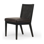 Featuring Antonia Black Armless Dining Chair by Four Hands at Amethyst Home. Mixed materials refresh a retro style. Brushed ebony cane frames top-grain leather seating with slight distressing, bringing more character to the seat.
Collection: KestonColors: Brushed Ebony Cane ,Brushed Ebony ,Sonoma BlackMaterials: Cane ,Solid Nettlewood ,Top Grain LeatherOverall Dimensions: 22.. Amethyst Home provides interior design, new construction, custom furniture, and area rugs in the Winter Garden metro area.