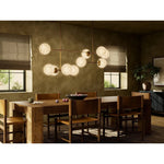 Featuring Armstrong Burnished Brass Marbled Matte Glass Linear Chandelier by Four Hands at Amethyst Home. Marbled glass spheres seem to extend and reach across smooth brass rods. Each globe is individually blown, shaped and sculpted by hand through a one-hour process. Brass and glass are 98% recyclable. Designed and sustainably made in Poland by Schwung.
O. Amethyst Home provides interior design, new home construction design consulting, vintage area rugs, and lighting in the Alpharetta metro area.
