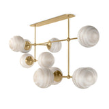 Featuring Armstrong Burnished Brass Marbled Matte Glass Linear Chandelier by Four Hands at Amethyst Home. Marbled glass spheres seem to extend and reach across smooth brass rods. Each globe is individually blown, shaped and sculpted by hand through a one-hour process. Brass and glass are 98% recyclable. Designed and sustainably made in Poland by Schwung.
Overa. Amethyst Home provides interior design, new home construction design consulting, vintage area rugs, and lighting in the Austin metro area.