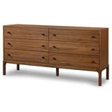 Featuring Arturo Natural Walnut 6 Drawer Dresser by Four Hands at Amethyst Home. Inspired by campaign-style furniture of the 1800s — packable pieces first designed for traveling military use — a simply shaped dresser of natural walnut features a subtly inset top and rounded legs, finished with wooden hardware.
Collection: WallisColors: Natural Walnut ,. Amethyst Home provides interior design, new home construction design consulting, vintage area rugs, and lighting in the Washington metro area.