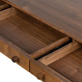 Featuring Arturo Natural Walnut Desk by Four Hands at Amethyst Home. Made from solid walnut in a classic natural finish, a slim-profile desk features three drawers to keep frequently used items on hand.Overall Dimensions: 59.75"W x 22.25"L x 31"H
Collection: WallisColors: Natural WalnutMaterials: Solid Walnut Dimentions: 22.25 in x 59.75 in x 31.0 in Weight: 10. Amethyst Home provides interior design, new home construction design consulting, vintage area rugs, and lighting in the Tampa metro area.