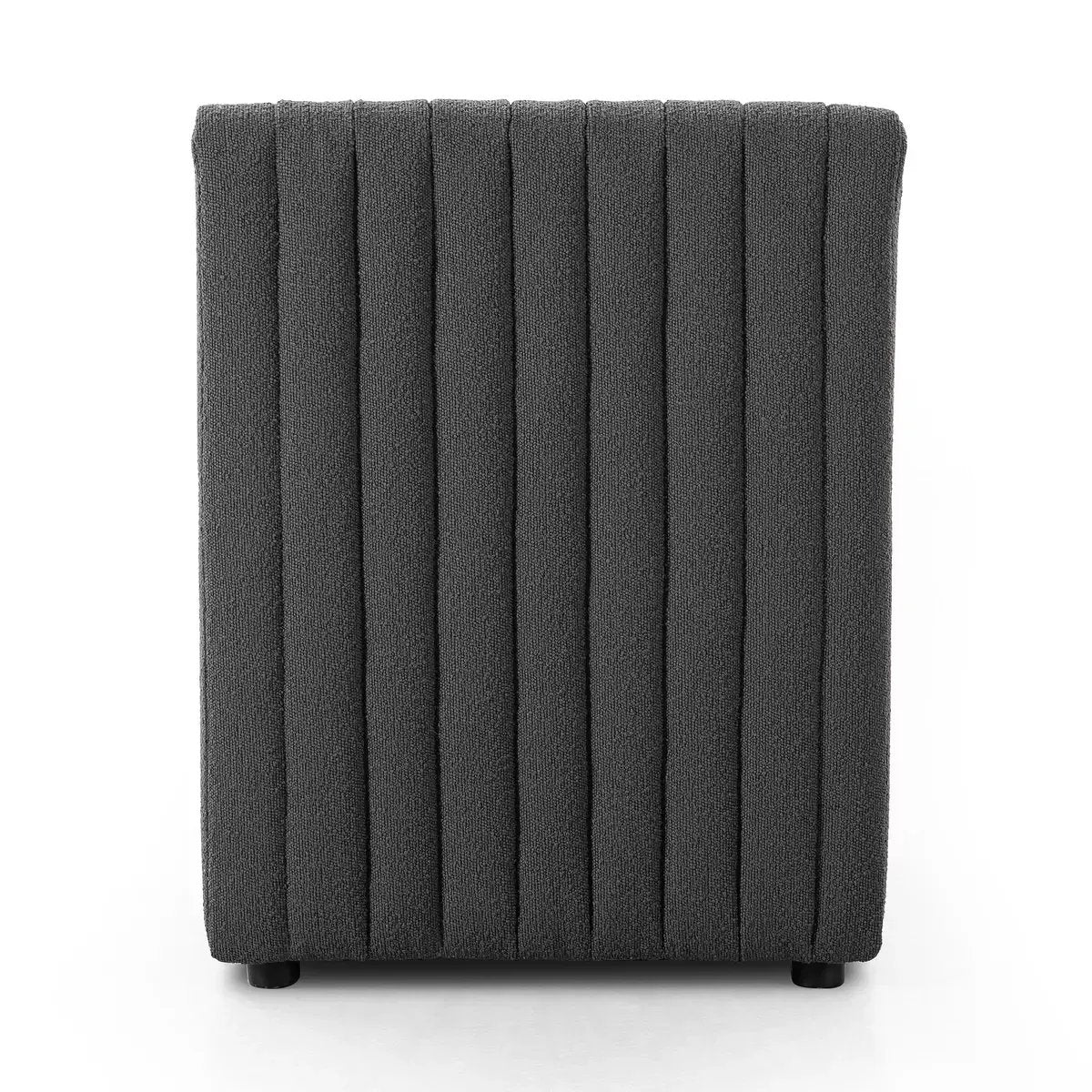 Featuring Augustine Dining Bench Pieces in Fiqa Boucle Charcoal by Four Hands at Amethyst Home. We love the dramatic channeling, for trend-forward texture and sumptuous sit with this Augustine Dining Bench Pieces. Comfy and perfect for gathering the whole family. 
Choose your pieces:Chair: 25"W x 28"L x 31.50"HCorner Chair: 28"W x 28"L x 31.50"HChair + Half: . Amethyst Home provides interior design, new home construction design consulting, vintage area rugs, and lighting in the Houston metro area.