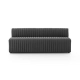 Featuring Augustine Dining Bench Pieces in Fiqa Boucle Charcoal by Four Hands at Amethyst Home. We love the dramatic channeling, for trend-forward texture and sumptuous sit with this Augustine Dining Bench Pieces. Comfy and perfect for gathering the whole family. 
Choose your pieces:Chair: 25"W x 28"L x 31.50"HCorner Chair: 28"W x 28"L x 31.50"HChair + Half: . Amethyst Home provides interior design, new home construction design consulting, vintage area rugs, and lighting in the Houston metro area.