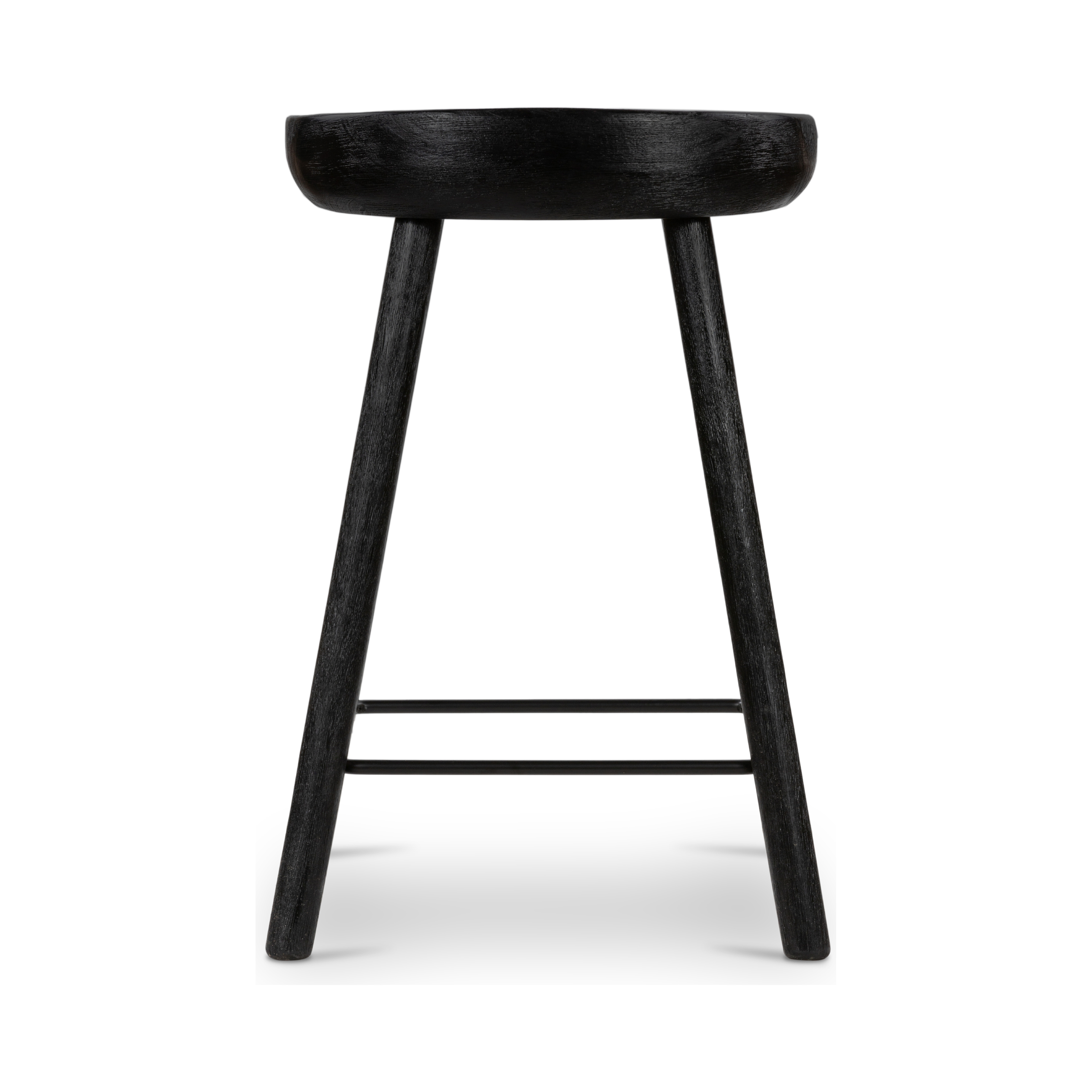Featuring Barrett Counter Stool - Matte Black by Four Hands at Amethyst Home. The Barrett Matte Black Bar and Counter Stool is sculpted for comfort. Crafted from rich parawood, black iron stretchers lend an updated look to simply styled bar or counter seating finished in a sleek matte black.
Colors: Matte Black Parawood, Matte Black IronMaterials: Solid Parawoo. Amethyst Home provides interior design, new construction, custom furniture, and rugs for the Winter Park and Orlando, Florida metro area.