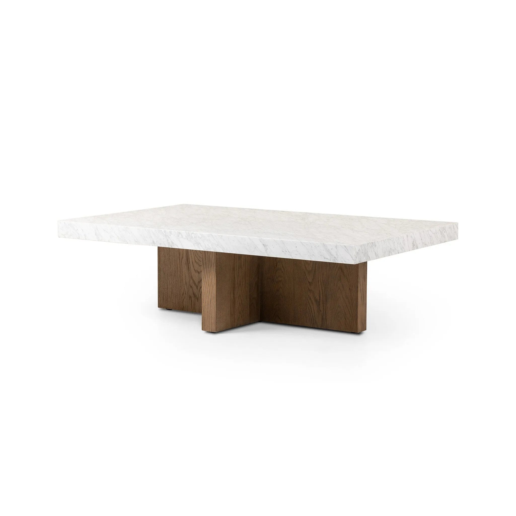 Featuring Bellamy White Carrera Marble Rectangular Coffee Table by Four Hands at Amethyst Home. Structured lines and wide proportions fuse for a mixed material coffee table of smoked oak and polished marble.Collection: HughesColors: White Carrera Marble ,Smoked Oak VeneerMaterials: Carrara Solid ,Thick Oak Veneer ,Poplar Plywood Weight: 207.23 lbs. Amethyst Home provides interior design, new home construction design consulting, vintage area rugs, and lighting in the Kansas City metro area.
