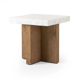 Featuring Bellamy White Carrera Marble End Table by Four Hands at Amethyst Home. Structured lines and chunky proportions fuse for a mixed material end table of smoked oak and polished marble.Collection: HughesColors: White Carrera Marble ,Smoked Oak VeneerMaterials: Carrara Solid ,Thick Oak Veneer ,Poplar Plywood Weight: 81.57 lbs. Amethyst Home provides interior design, new home construction design consulting, vintage area rugs, and lighting in the Houston metro area.