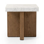 Featuring Bellamy White Carrera Marble End Table by Four Hands at Amethyst Home. Structured lines and chunky proportions fuse for a mixed material end table of smoked oak and polished marble.Collection: HughesColors: White Carrera Marble ,Smoked Oak VeneerMaterials: Carrara Solid ,Thick Oak Veneer ,Poplar Plywood Weight: 81.57 lbs. Amethyst Home provides interior design, new home construction design consulting, vintage area rugs, and lighting in the Omaha metro area.