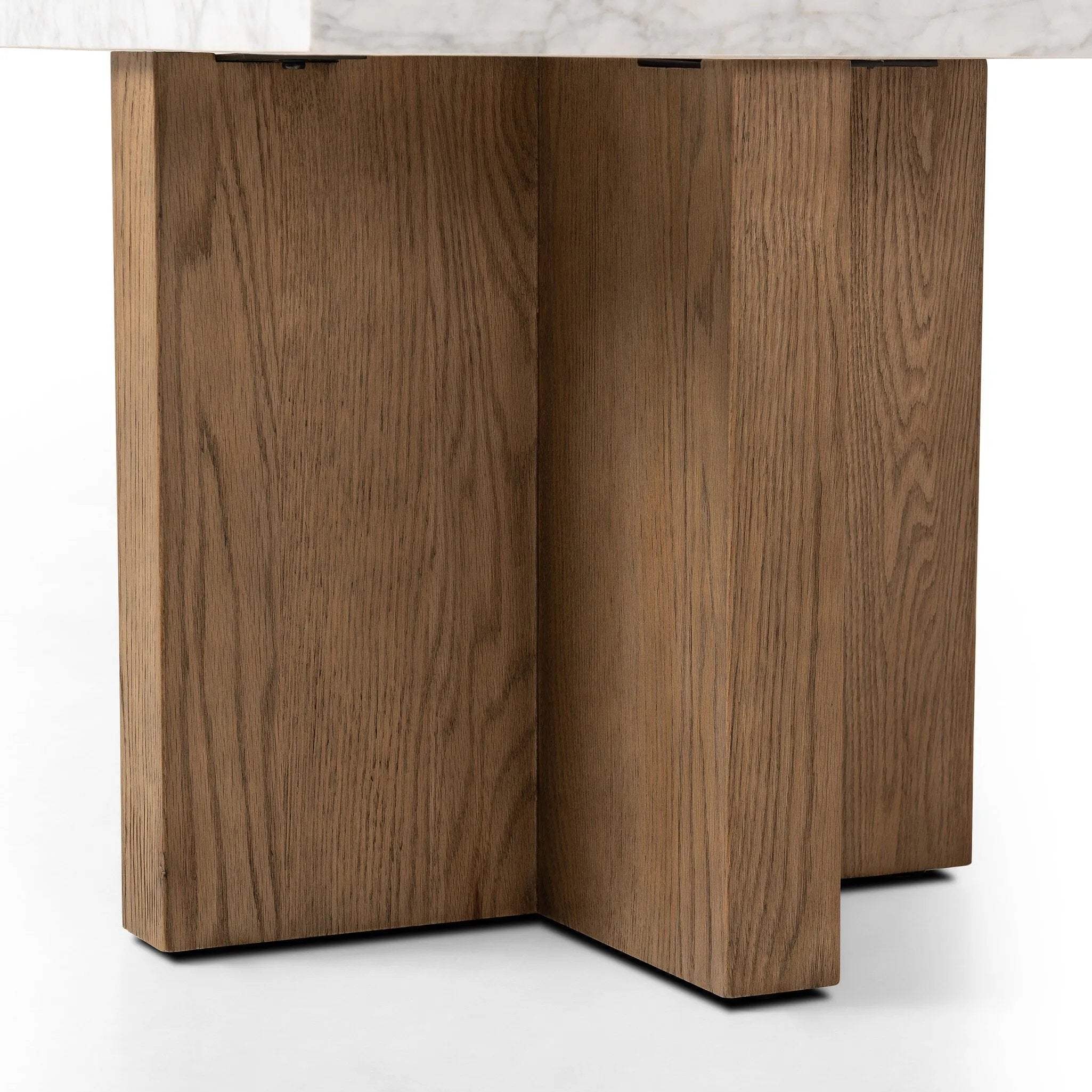 Featuring Bellamy White Carrera Marble End Table by Four Hands at Amethyst Home. Structured lines and chunky proportions fuse for a mixed material end table of smoked oak and polished marble.Collection: HughesColors: White Carrera Marble ,Smoked Oak VeneerMaterials: Carrara Solid ,Thick Oak Veneer ,Poplar Plywood Weight: 81.57 lbs. Amethyst Home provides interior design, new home construction design consulting, vintage area rugs, and lighting in the San Diego metro area.