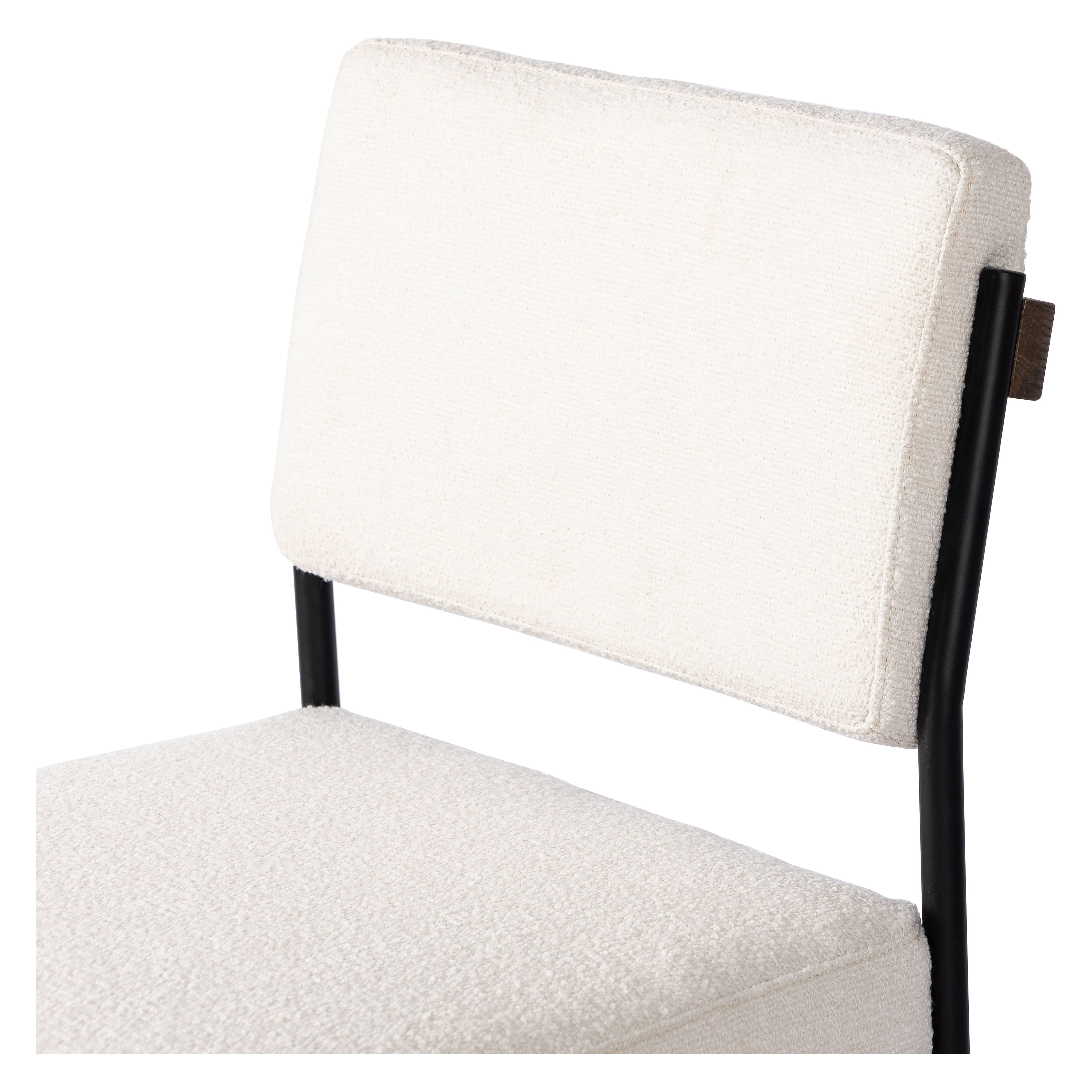 Featuring Benton Fayette Cloud Stool by Four Hands at Amethyst Home. Bring a crisp, clean look to the counter. Slim, black-finished iron forms an airy frame for pristinely tailored performance fabric, with solid oak decking for an eye-catching material mix. Performance fabrics are specially created to withstand spills, stains, high traffic and wear, ensuring long-term comfort and un. Amethyst Home provides interior design, new construction, custom furniture, and area rugs in the Boston metro area.