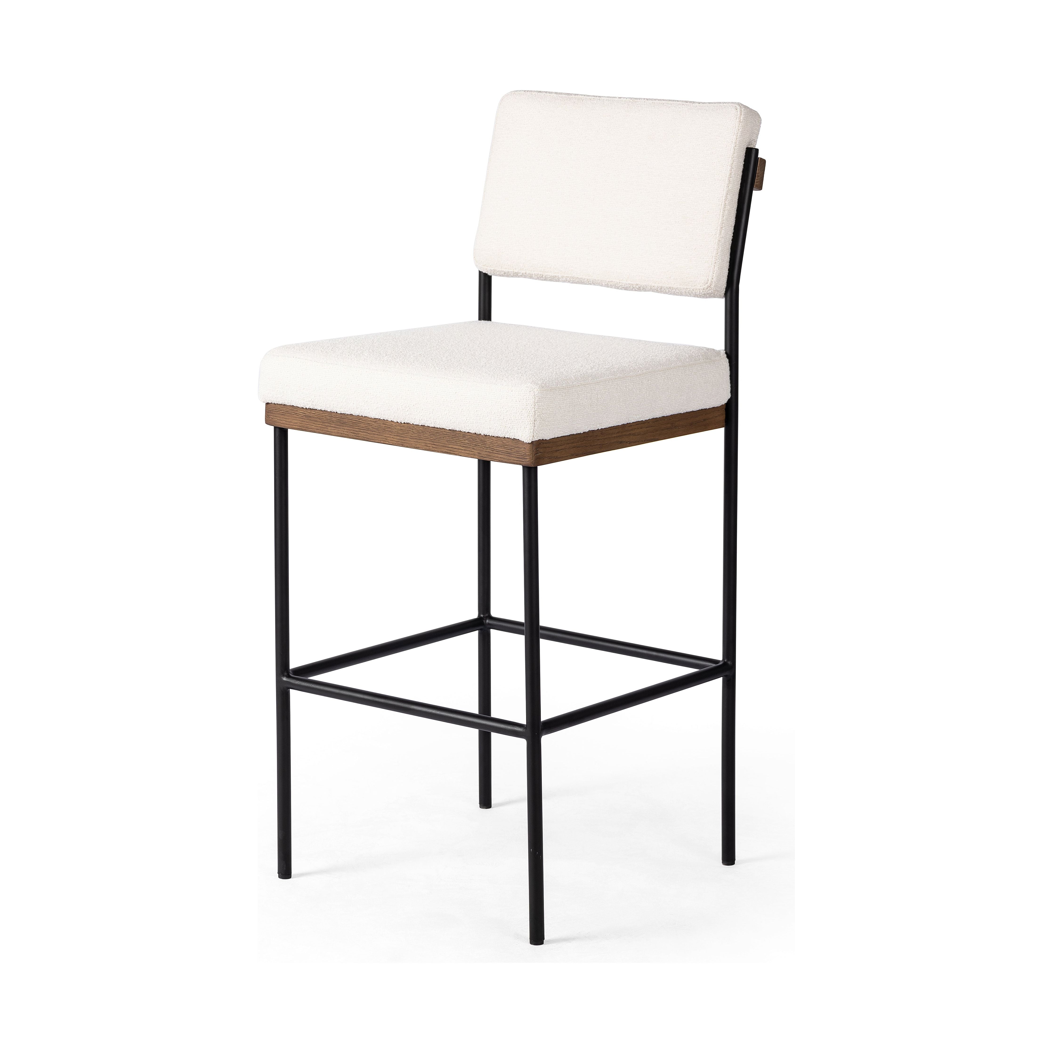 Featuring Benton Fayette Cloud Stool by Four Hands at Amethyst Home. Bring a crisp, clean look to the counter. Slim, black-finished iron forms an airy frame for pristinely tailored performance fabric, with solid oak decking for an eye-catching material mix. Performance fabrics are specially created to withstand spills, stains, high traffic and wear, ensuring long-term comfort and . Amethyst Home provides interior design, new construction, custom furniture, and area rugs in the Portland metro area.