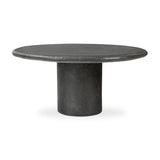 Featuring Bonnie Textured Black Concrete Coffee Table by Four Hands at Amethyst Home. A cylindrical pedestal base delivers a touch of softness to a a heavily textured tabletop of slate-like concrete.Collection: ChandlerColors: Textured Black ConcreteMaterials: Concrete Weight: 72.75 lbs. Amethyst Home provides interior design, new home construction design consulting, vintage area rugs, and lighting in the Miami metro area.