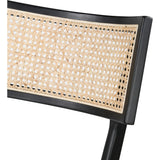 Featuring Britt Brushed Ebony with Savile Flax Stool by Four Hands at Amethyst Home. Mixed materials refresh retro styling. Brushed ebony nettlewood frames a textural inlay of natural cane for beautifully crisp contrast. Fastened by Velcro, light, linen-blend seating of high-performance fabric brings modern sensibility to the counter. Performance fabrics ar. Amethyst Home provides interior design, new home construction design consulting, vintage area rugs, and lighting in the Nashville metro area.