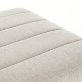 Featuring Langham Napa Sandstone Ottoman by Four Hands at Amethyst Home. Wide, vertical channels and low styling speaks to modish Italian influence. Sandstone-colored covering and modular components allow for versatility in any space. Ottoman to matching sectional. Performance fabrics are specially created to withstand spills, stains, high traffic and wear, . Amethyst Home provides interior design, new home construction design consulting, vintage area rugs, and lighting in the Portland metro area.