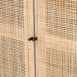 Featuring Carmel Natural Mango Small Cabinet by Four Hands at Amethyst Home. Mid-century style with an organic twist. Surrounded by mango casing, light cane weaves for a fresh look with natural depth. Angular gunmetal-finished iron legs offer an intriguing contrast of texture and tone. Perfect solo or paired up.Overall Dimensions: 35"W x 18"L x 32"HColors: Natural Cane, Natural Mango, Char. Amethyst Home provides interior design services, furniture, rugs, and lighting in the Des Moines metro area.