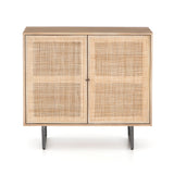 Featuring Carmel Natural Mango Small Cabinet by Four Hands at Amethyst Home. Mid-century style with an organic twist. Surrounded by mango casing, light cane weaves for a fresh look with natural depth. Angular gunmetal-finished iron legs offer an intriguing contrast of texture and tone. Perfect solo or paired up.Overall Dimensions: 35"W x 18"L x 32"HColors: Natural Cane, Natural Mango, Charcoal . Amethyst Home provides interior design services, furniture, rugs, and lighting in the Omaha metro area.