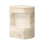 Featuring Clementine Textured Sandy Grey End Table by Four Hands at Amethyst Home. Cutout detailing brings a clean, modern vibe to a versatile end table of cast concrete. A water transfer finish creates a textured look and sandy hue resembling natural travertine.Collection: ChandlerColors: Textured Sandy GreyMaterials: Concrete Weight: 44.09 lbs. Amethyst Home provides interior design, new home construction design consulting, vintage area rugs, and lighting in the Kansas City metro area.