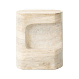 Featuring Clementine Textured Sandy Grey End Table by Four Hands at Amethyst Home. Cutout detailing brings a clean, modern vibe to a versatile end table of cast concrete. A water transfer finish creates a textured look and sandy hue resembling natural travertine.Collection: ChandlerColors: Textured Sandy GreyMaterials: Concrete Weight: 44.09 lbs. Amethyst Home provides interior design, new home construction design consulting, vintage area rugs, and lighting in the Omaha metro area.