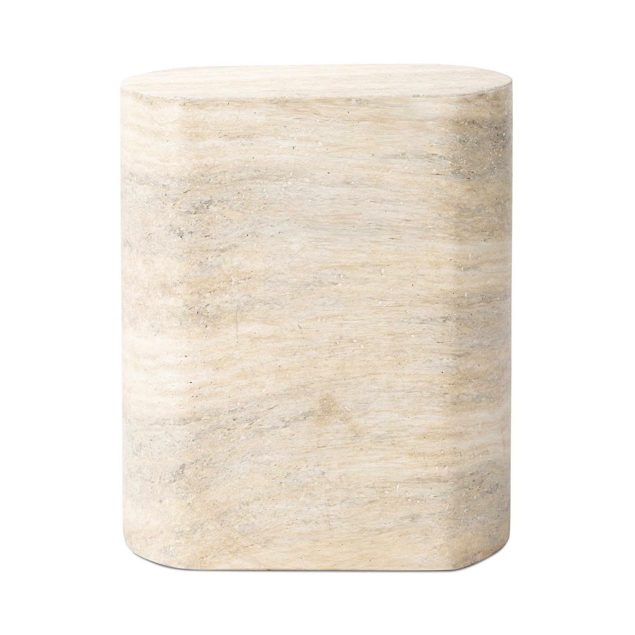 Featuring Clementine Textured Sandy Grey End Table by Four Hands at Amethyst Home. Cutout detailing brings a clean, modern vibe to a versatile end table of cast concrete. A water transfer finish creates a textured look and sandy hue resembling natural travertine.Collection: ChandlerColors: Textured Sandy GreyMaterials: Concrete Weight: 44.09 lbs. Amethyst Home provides interior design, new home construction design consulting, vintage area rugs, and lighting in the Portland metro area.