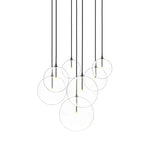 Featuring Cluster Black Cord 7 MIX Black Gunmetal Chandelier by Four Hands at Amethyst Home. Clear glass spheres dangle at varying lengths for a stunning effect. Each globe is individually blown, shaped and sculpted by hand through a one-hour process. The finish on the brass frame is achieved through a specialized process that turns the brass into an almost bla. Amethyst Home provides interior design, new home construction design consulting, vintage area rugs, and lighting in the Miami metro area.