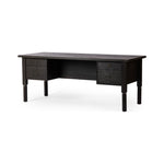 Featuring Concord Charcoal Oak Desk by Four Hands at Amethyst Home. Made from oak veneer with a deep charcoal finish, this executive-size desk delivers ultimate storage, including four drawers on one side plus six open cubbies on the other, granting the option to float-style in a room. Partially turned legs add a design-forward finishing touch.Overall Dimensions: 75"W x 30"L x 30. Amethyst Home provides interior design, new construction, custom furniture, and area rugs in the Calabasas metro area.