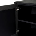 Featuring Cressida Black Linen Sideboard by Four Hands at Amethyst Home. Talk about novelty. Made from painted black linen, arched legs soften otherwise clean, modern shaping. Gunmetal, half-moon iron hardware completes the look. Rear cutouts for cord management.Overall Dimensions: 72"W x 19"L x 30"H
Collection: CallahanColors: Black Linen ,GunmetalMaterial. Amethyst Home provides interior design, new home construction design consulting, vintage area rugs, and lighting in the Charlotte metro area.