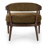 Featuring Dane Cottswald Moss Nubuck Chair by Four Hands at Amethyst Home. Safari styling is brought to modern speed on this vintage-inspired chair. Its solid wood frame features a webbed seating structure that brings a sink-in feel to the entire piece. The upholstered back, strap details and loose cushion are finished in a rich Italian-made leather with a soft, buttery feel and su. Amethyst Home provides interior design, new construction, custom furniture, and area rugs in the Houston metro area.