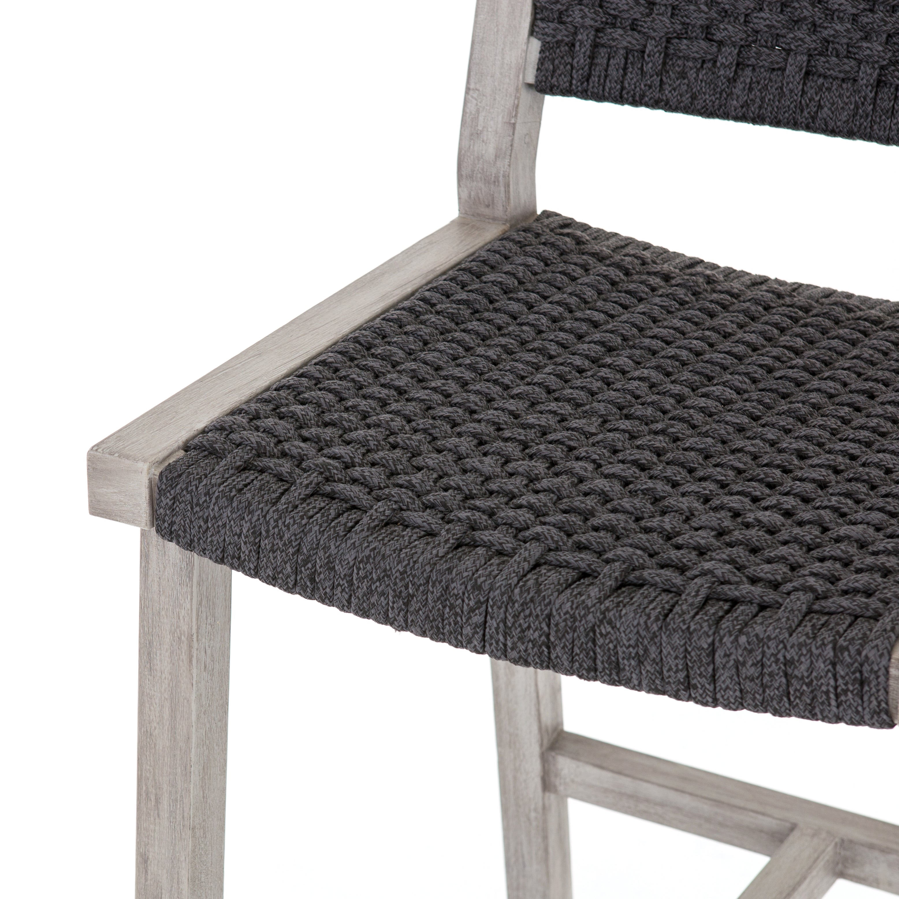 Featuring Delano Grey Outdoor Bar Stool by Four Hands at Amethyst Home. A textural take on outdoor bar styling, weathered grey teak welcomes thick, handwoven rope seating in an inviting grey. Safe for outdoor spaces. Cover or store indoors during inclement weather and when not in use.Overall Dimensions: 19.75"W x 24"L x 40.50"H
Collection: SolanoColors: Thick Dark Grey Rope ,Weather. Amethyst Home provides interior design, new construction, custom furniture, and area rugs in the Boston metro area.