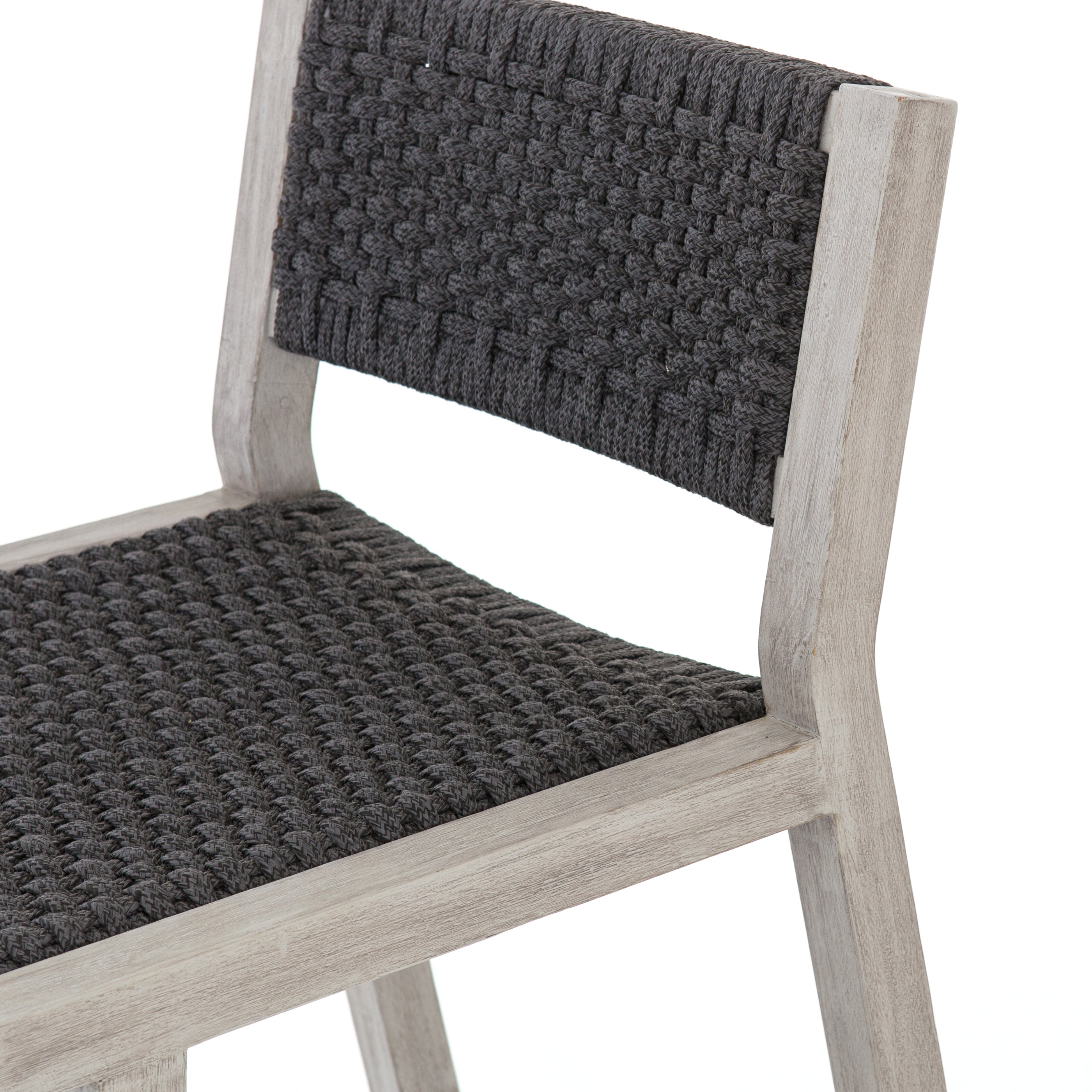 Featuring Delano Grey Outdoor Bar Stool by Four Hands at Amethyst Home. A textural take on outdoor bar styling, weathered grey teak welcomes thick, handwoven rope seating in an inviting grey. Safe for outdoor spaces. Cover or store indoors during inclement weather and when not in use.Overall Dimensions: 19.75"W x 24"L x 40.50"H
Collection: SolanoColors: Thick Dark Grey Rope ,Weathere. Amethyst Home provides interior design, new construction, custom furniture, and area rugs in the Tampa metro area.
