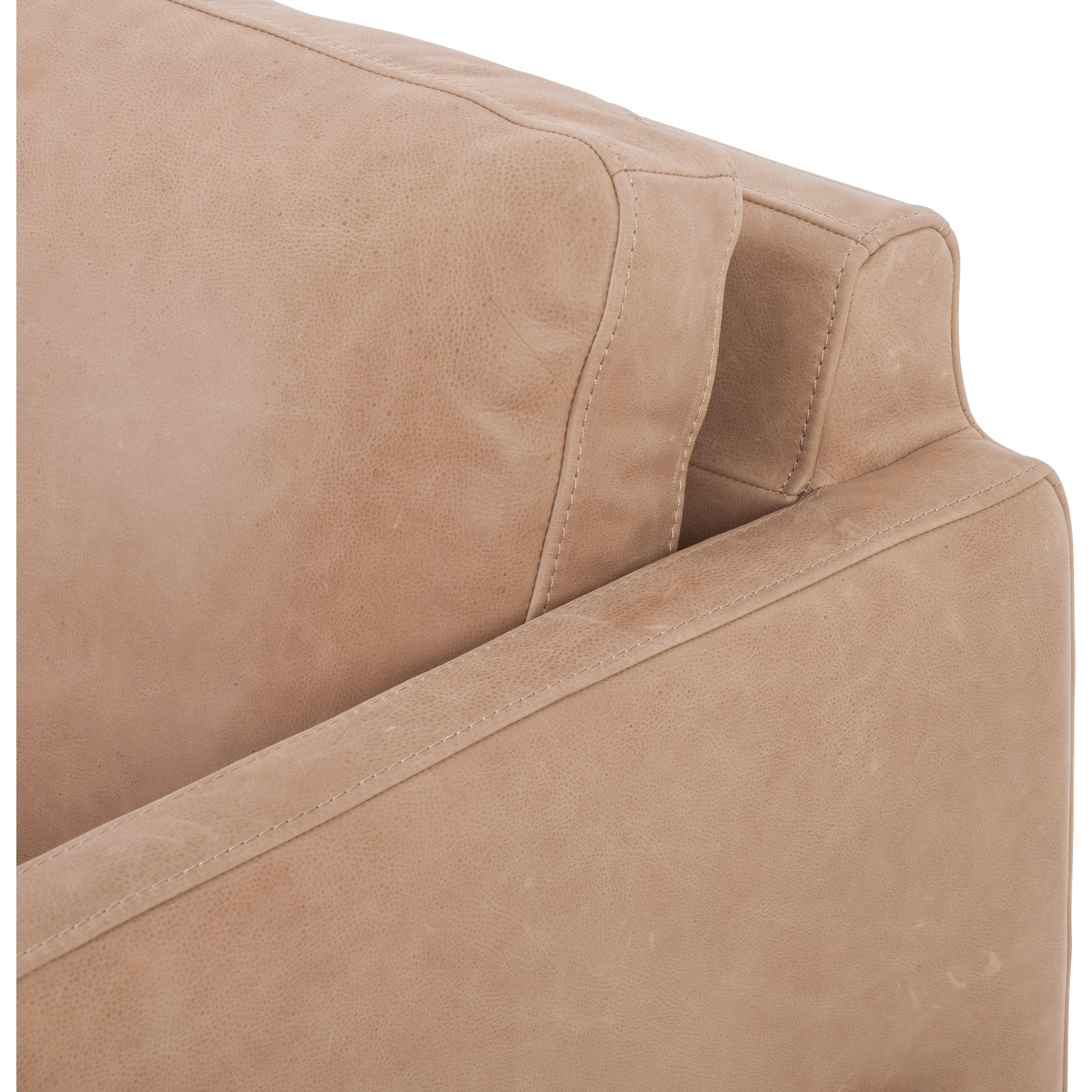 Featuring Diana Palermo Nude Sofa by Four Hands at Amethyst Home. Buttery leather in a chic palette, the Diana sofa is charming and ultra comfy.  The wooden frame detail is an extra special touch.
Collection: KensingtonColors: Palermo Nude ,Natural Whitewash AshMaterials: Top Grain Leather ,Solid AshOverall Dimensions: 84"W x 36"L x 32"H Weight: 134.5 lbsSeat Depth: 23.5" Seat . Amethyst Home provides interior design, new construction, custom furniture, and area rugs in the Los Angeles metro area.