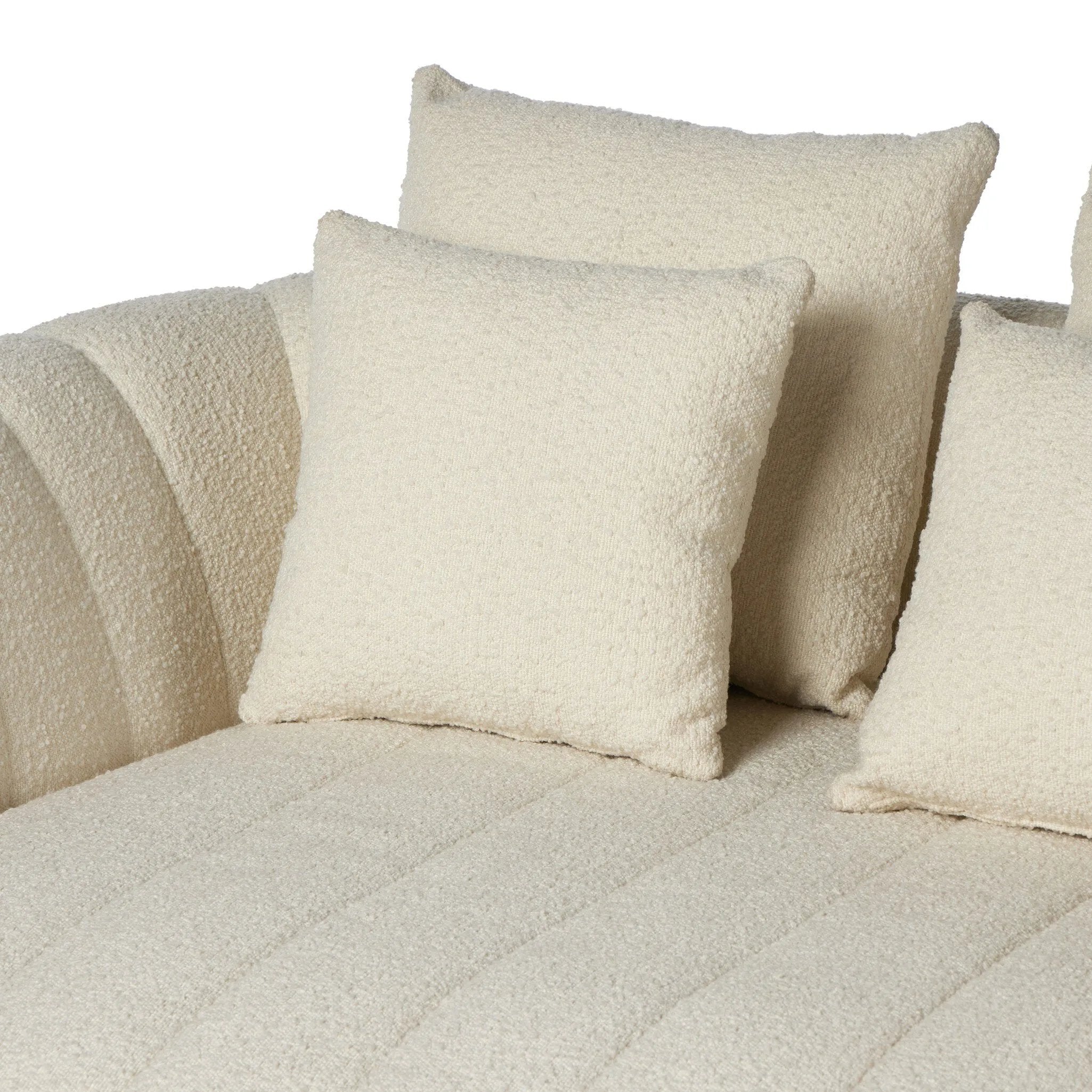 Featuring Doss Terra Brown Oak Media Lounger by Four Hands at Amethyst Home. The ultimate in polished media style seating has arrived. Framed in oak, this lounger is constructed with two separate pieces — the seat and the back — and accompanied by four toss cushions. The lounger features evenly spaced spring suspension and a heavy boucle upholstery sti. Amethyst Home provides interior design, new home construction design consulting, vintage area rugs, and lighting in the Alpharetta metro area.