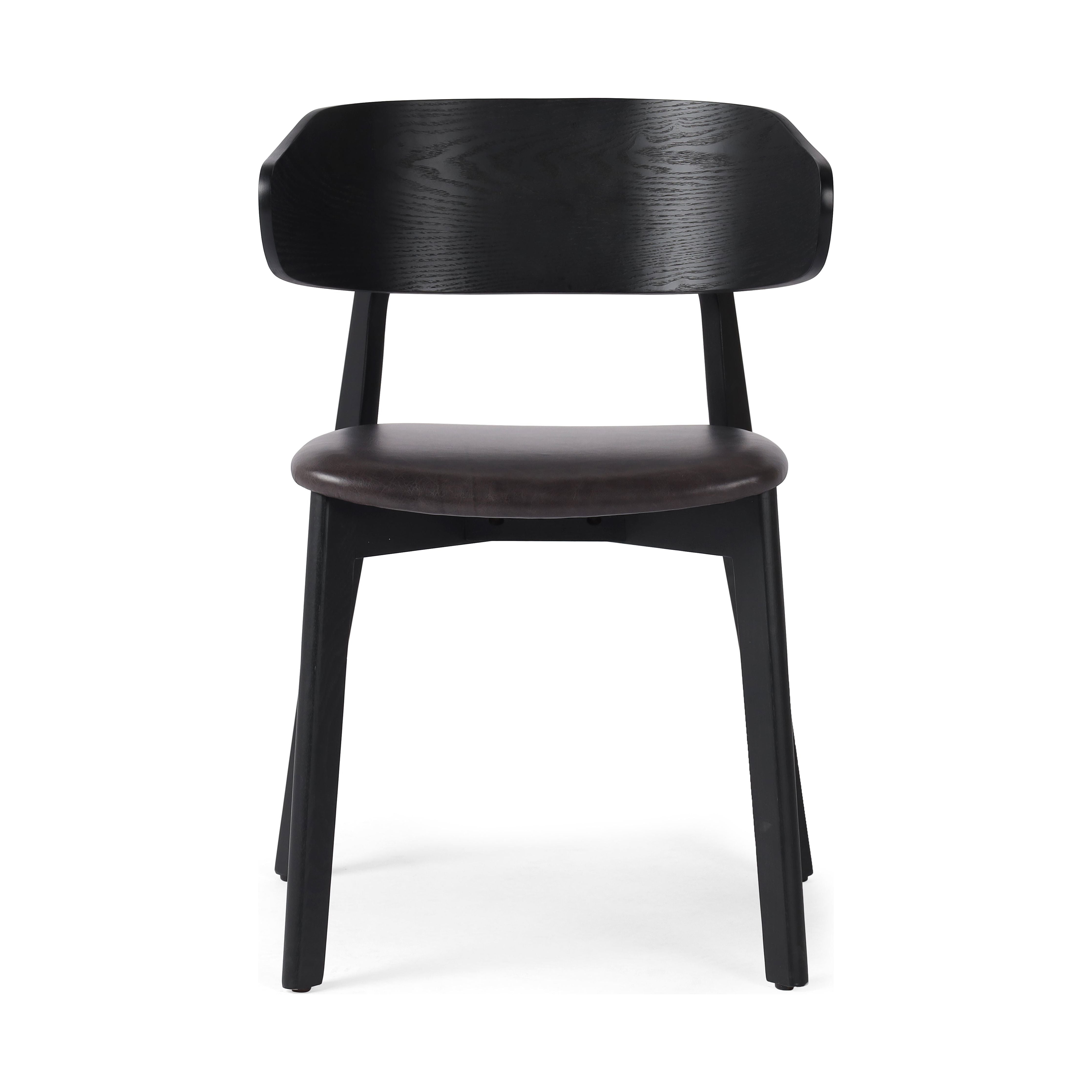 Featuring Franco Sonoma Black Upholstered Dining Chair by Four Hands at Amethyst Home. A fresh, exaggerated take on the wing-back dining chair. Finished a classic jet black, a mix of solid ash and ash veneer makes a modern and shapely seating statement with midcentury undertones. Complemented by a cushioned seat in black top-grain leather exclusive to Four Hands.Overall Dimensio. Amethyst Home provides interior design, new construction, custom furniture, and area rugs in the Alpharetta metro area.