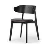Featuring Franco Sonoma Black Upholstered Dining Chair by Four Hands at Amethyst Home. A fresh, exaggerated take on the wing-back dining chair. Finished a classic jet black, a mix of solid ash and ash veneer makes a modern and shapely seating statement with midcentury undertones. Complemented by a cushioned seat in black top-grain leather exclusive to Four Hands.Overall Dimension. Amethyst Home provides interior design, new construction, custom furniture, and area rugs in the Calabasas metro area.
