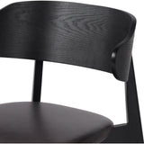 Featuring Franco Sonoma Black Upholstered Dining Chair by Four Hands at Amethyst Home. A fresh, exaggerated take on the wing-back dining chair. Finished a classic jet black, a mix of solid ash and ash veneer makes a modern and shapely seating statement with midcentury undertones. Complemented by a cushioned seat in black top-grain leather exclusive to Four Hands.Overall Dimensions: 2. Amethyst Home provides interior design, new construction, custom furniture, and area rugs in the Miami metro area.