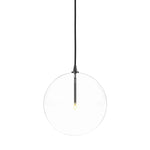 Featuring Glass Black Gunmetal Clear Glass Globe Large Pendant by Four Hands at Amethyst Home. A single glass sphere dangles for a stunning effect. Each globe is individually blown, shaped and sculpted by hand through a one-hour process. The finish on the brass frame is achieved through a specialized process that turns the brass into an almost black hue bef. Amethyst Home provides interior design, new home construction design consulting, vintage area rugs, and lighting in the Calabasas metro area.