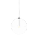 Featuring Glass Black Gunmetal Clear Glass Globe Large Pendant by Four Hands at Amethyst Home. A single glass sphere dangles for a stunning effect. Each globe is individually blown, shaped and sculpted by hand through a one-hour process. The finish on the brass frame is achieved through a specialized process that turns the brass into an almost black hue bef. Amethyst Home provides interior design, new home construction design consulting, vintage area rugs, and lighting in the Calabasas metro area.