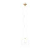Featuring Glass Burnished Brass Clear Glass Globe Large Pendant by Four Hands at Amethyst Home. A single glass sphere dangles for a stunning effect. Each globe is individually blown, shaped and sculpted by hand through a one-hour process. Brass and glass are 98% recyclable. Designed and sustainably crafted in Poland by Schwung.
Overall Dimensions : 11.75". Amethyst Home provides interior design, new home construction design consulting, vintage area rugs, and lighting in the Kansas City metro area.