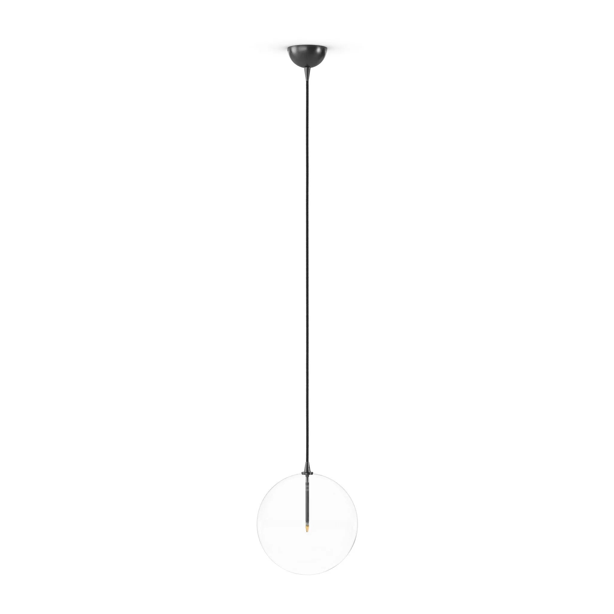 Featuring Glass Black Gunmetal Clear Glass Globe Large Pendant by Four Hands at Amethyst Home. A single glass sphere dangles for a stunning effect. Each globe is individually blown, shaped and sculpted by hand through a one-hour process. The finish on the brass frame is achieved through a specialized process that turns the brass into an almost black hue . Amethyst Home provides interior design, new home construction design consulting, vintage area rugs, and lighting in the Laguna Beach metro area.