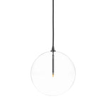 Featuring Glass Black Gunmetal Clear Glass Globe Large Pendant by Four Hands at Amethyst Home. A single glass sphere dangles for a stunning effect. Each globe is individually blown, shaped and sculpted by hand through a one-hour process. The finish on the brass frame is achieved through a specialized process that turns the brass into an almost black hue bef. Amethyst Home provides interior design, new home construction design consulting, vintage area rugs, and lighting in the Nashville metro area.