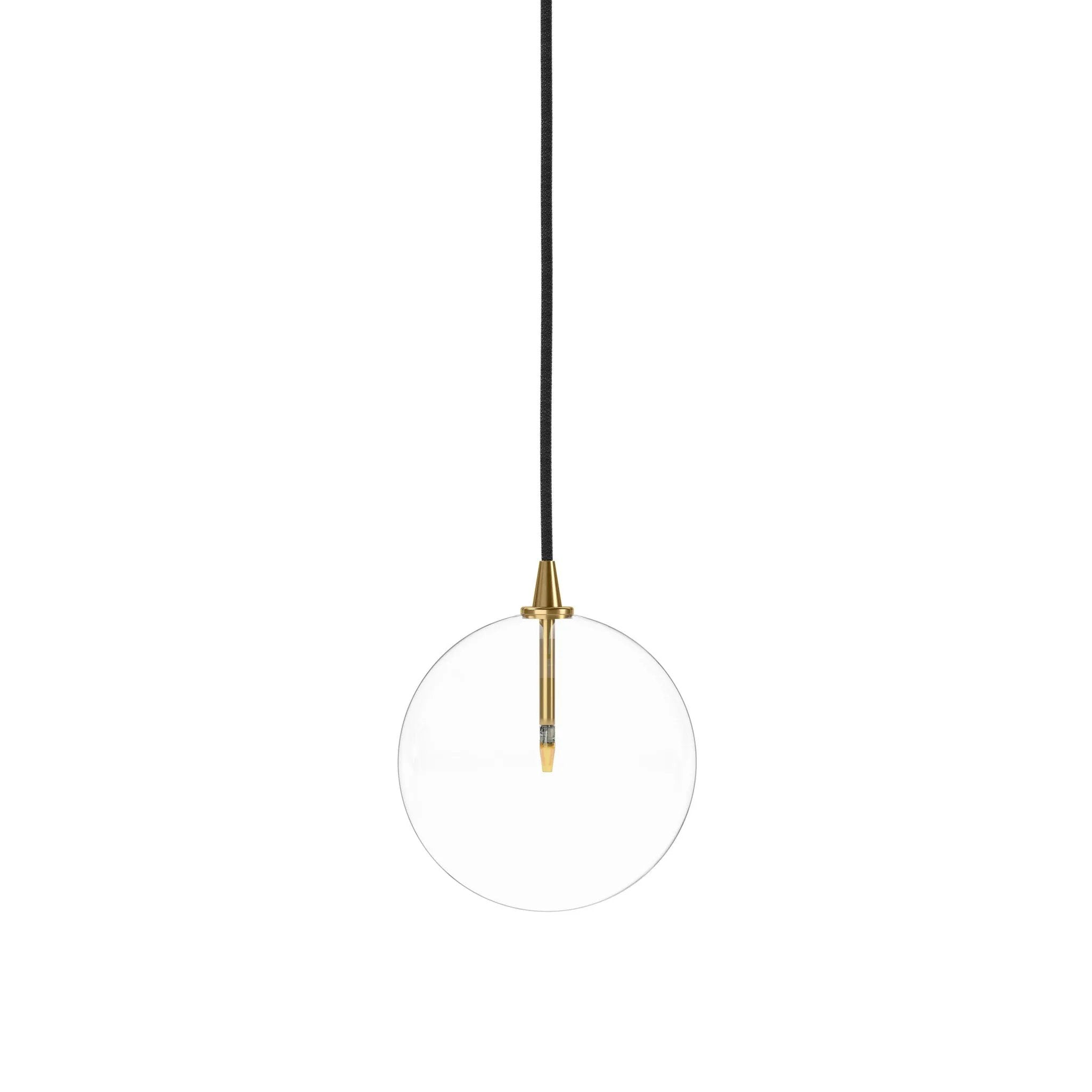 Featuring Glass Burnished Brass Clear Glass Globe Medium Pendant by Four Hands at Amethyst Home. A single glass sphere dangles for a stunning effect. Each globe is individually blown, shaped and sculpted by hand through a one-hour process. Brass and glass are 98% recyclable. Designed and sustainably crafted in Poland by Schwung.
Overall Dimensions : 7.75"w x 7.. Amethyst Home provides interior design, new home construction design consulting, vintage area rugs, and lighting in the Omaha metro area.
