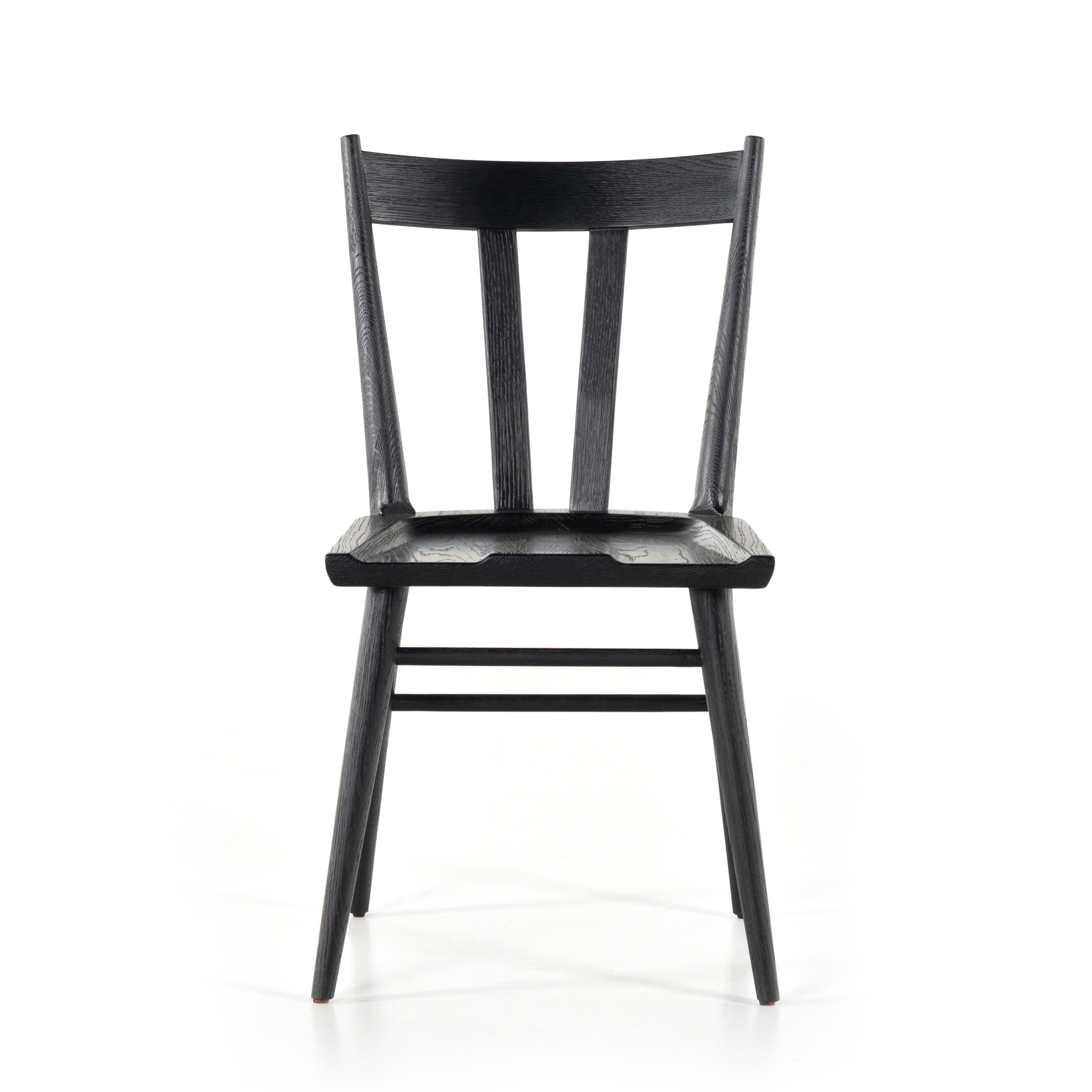 Featuring Gregory Dining Chair - Black Oak by Four Hands at Amethyst Home. Finished in a beautifully classic washed oak, the Gregory Black Oak Dining Chair features a yoke-like back and widened supports, placing a fresh twist on the traditional Windsor.
Size: 19.75"W x 21.75"L x 35"HSeat Depth: 17.75"Seat Height: 19"Seat Construction: Wooden Platform
Colors: Black OakMaterials: Solid Oak. Amethyst Home provides interior design, new construction, custom furniture, and rugs for the Omaha metro area.
