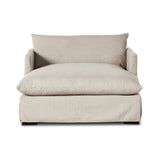 Featuring Habitat Bennett Moon Chaise Lounge by Four Hands at Amethyst Home. Designed for lounging. High-performance fabric covers shelter arms and pillow-inspired cushion. Performance fabrics are specially created to withstand spills, stains, high traffic and wear, ensuring long-term comfort and unmatched durability.Overall Dimensions: 67.5"W x 48"L x 32.5"H. Amethyst Home provides interior design, new home construction design consulting, vintage area rugs, and lighting in the Houston metro area.