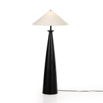 Featuring Innes Matte Black Tapered Shade Floor Lamp by Four Hands at Amethyst Home. A striking sculptural piece featuring a beautifully shaped base of textured black aluminum. Paired with a tapered 100% cotton shade for contrast.Overall Dimensions: 30"W x 30"L x 65.75"HColors: Matte Black Cast Aluminum, Black Cord, Light BeigeMaterials: Aluminum, Vacuum . Amethyst Home provides interior design, new home construction design consulting, vintage area rugs, and lighting in the Los Angeles metro area.