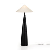 Featuring Innes Matte Black Tapered Shade Floor Lamp by Four Hands at Amethyst Home. A striking sculptural piece featuring a beautifully shaped base of textured black aluminum. Paired with a tapered 100% cotton shade for contrast.Overall Dimensions: 30"W x 30"L x 65.75"HColors: Matte Black Cast Aluminum, Black Cord, Light BeigeMaterials: Aluminum, Vacuum . Amethyst Home provides interior design, new home construction design consulting, vintage area rugs, and lighting in the Los Angeles metro area.