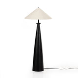 Featuring Innes Matte Black Tapered Shade Floor Lamp by Four Hands at Amethyst Home. A striking sculptural piece featuring a beautifully shaped base of textured black aluminum. Paired with a tapered 100% cotton shade for contrast.Overall Dimensions: 30"W x 30"L x 65.75"HColors: Matte Black Cast Aluminum, Black Cord, Light BeigeMaterials: Aluminum, Vacuum Thermo. Amethyst Home provides interior design, new home construction design consulting, vintage area rugs, and lighting in the Omaha metro area.
