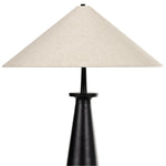Featuring Innes Matte Black Tapered Shade Floor Lamp by Four Hands at Amethyst Home. A striking sculptural piece featuring a beautifully shaped base of textured black aluminum. Paired with a tapered 100% cotton shade for contrast.Overall Dimensions: 30"W x 30"L x 65.75"HColors: Matte Black Cast Aluminum, Black Cord, Light BeigeMaterials: Aluminum, Vacuum Th. Amethyst Home provides interior design, new home construction design consulting, vintage area rugs, and lighting in the Park City metro area.
