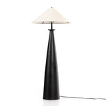 Featuring Innes Matte Black Tapered Shade Floor Lamp by Four Hands at Amethyst Home. A striking sculptural piece featuring a beautifully shaped base of textured black aluminum. Paired with a tapered 100% cotton shade for contrast.Overall Dimensions: 30"W x 30"L x 65.75"HColors: Matte Black Cast Aluminum, Black Cord, Light BeigeMaterials: Aluminum, Vacuum The. Amethyst Home provides interior design, new home construction design consulting, vintage area rugs, and lighting in the Portland metro area.