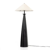 Featuring Innes Matte Black Tapered Shade Floor Lamp by Four Hands at Amethyst Home. A striking sculptural piece featuring a beautifully shaped base of textured black aluminum. Paired with a tapered 100% cotton shade for contrast.Overall Dimensions: 30"W x 30"L x 65.75"HColors: Matte Black Cast Aluminum, Black Cord, Light BeigeMaterials: Aluminum, Vacuum The. Amethyst Home provides interior design, new home construction design consulting, vintage area rugs, and lighting in the Portland metro area.