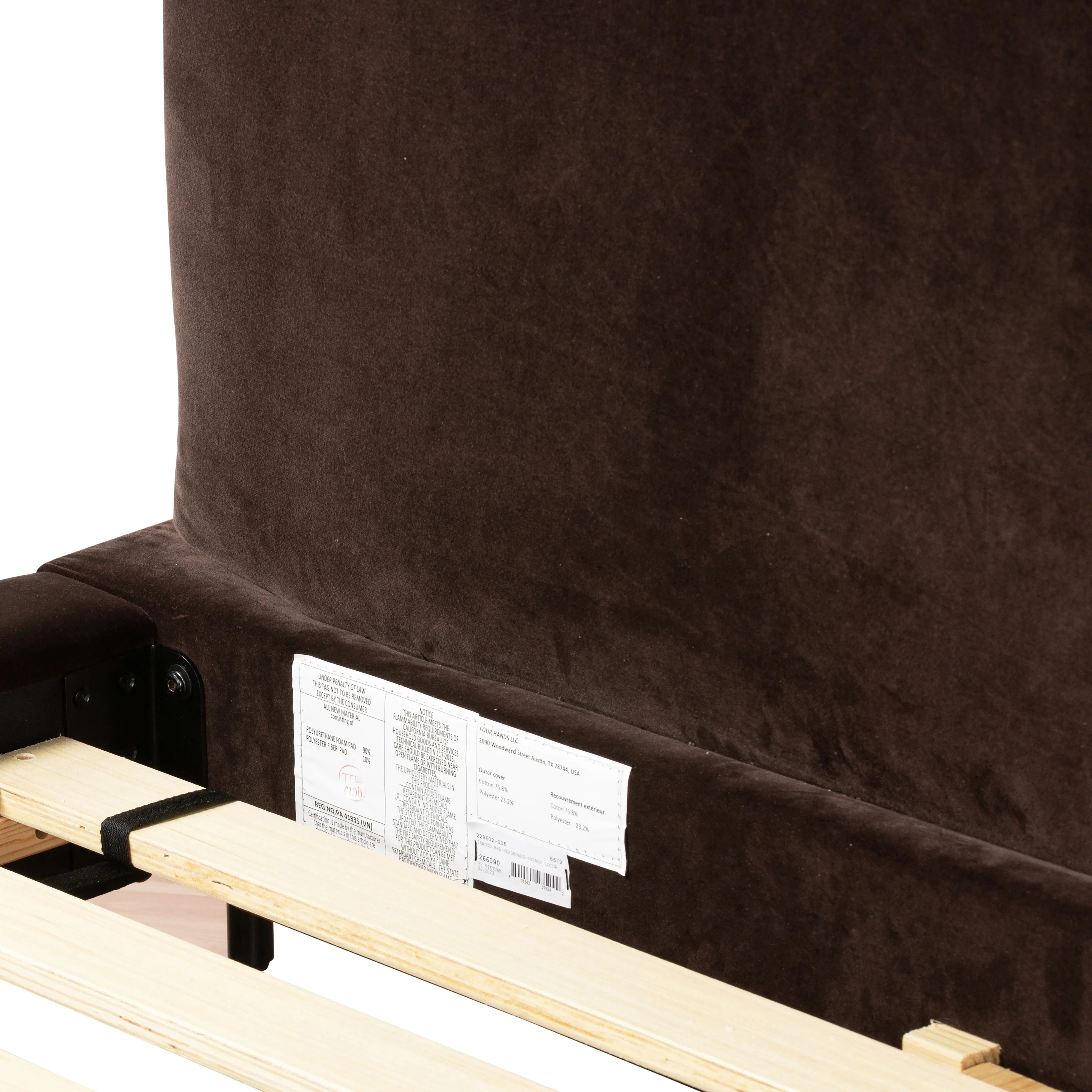 Featuring Inwood Surrey Cocoa-King Bed by Four Hands at Amethyst Home. Bring a billowy look to the bedroom. Oversized pillow-like cushioning creates the headboard for this low-profile bed, for a sophisticated-while-cozy look.Overall Dimensions: 95.25"W x 91"L x 43.5"H
Collection: EastonColors: Surrey Cocoa ,GunmetalMaterials: 76.8% Co, 23.2% Pl ,Iron Weigh. Amethyst Home provides interior design, new home construction design consulting, vintage area rugs, and lighting in the Scottsdale metro area.